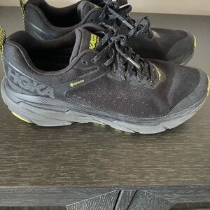 Hoka One One Men's Black and Lime Athletic Shoes